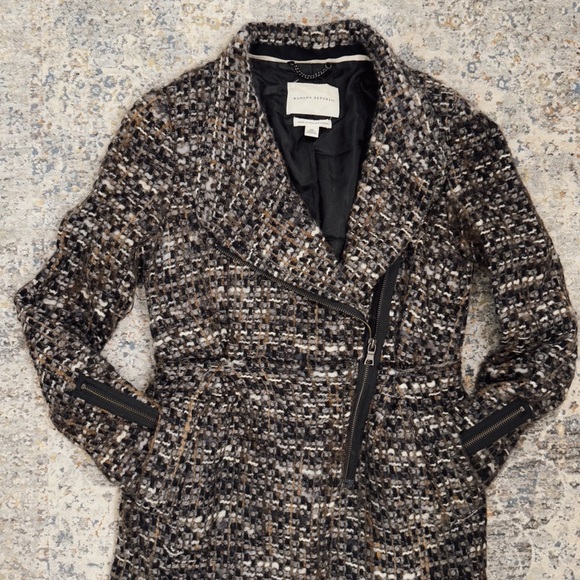 Banana Republic Italian Wool Bouclé Moto Jacket Tweed Coat - Picture 13 of 17